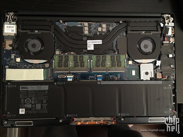 The Dell XPS 9550 has two RAM slots, it’s comes with two SK hynix 